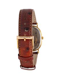 TIFFANY & CO., TWO STAINLESS STEEL WATCHES WITH EXOTIC LEATHER STRAPS