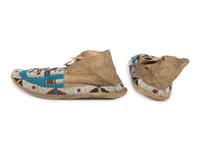 Cheyenne Beaded Buffalo Hide Moccasins