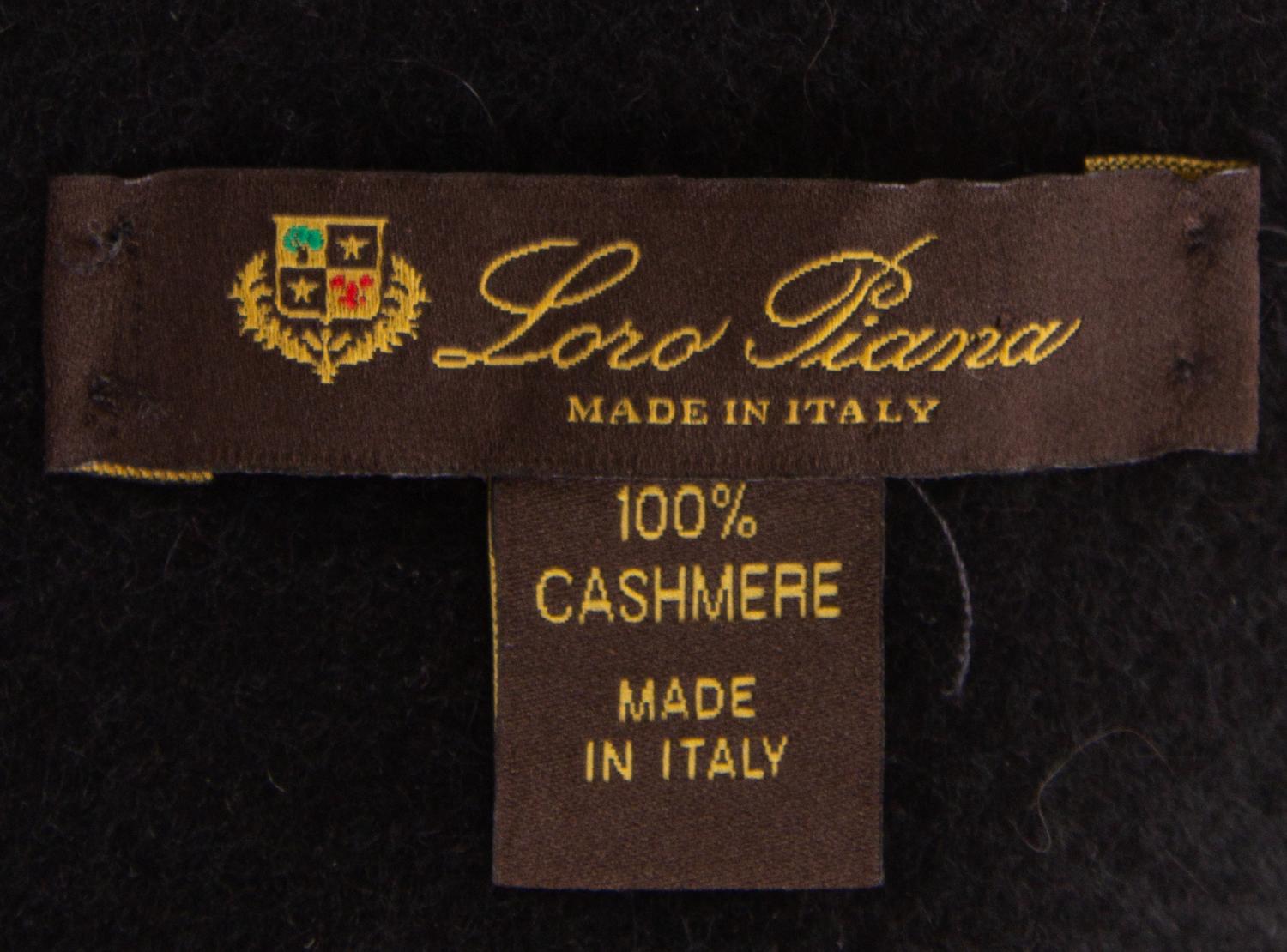A Loro Piana Black and Burgundy Cashmere Oblong Floral Wrap, 77" x 29".