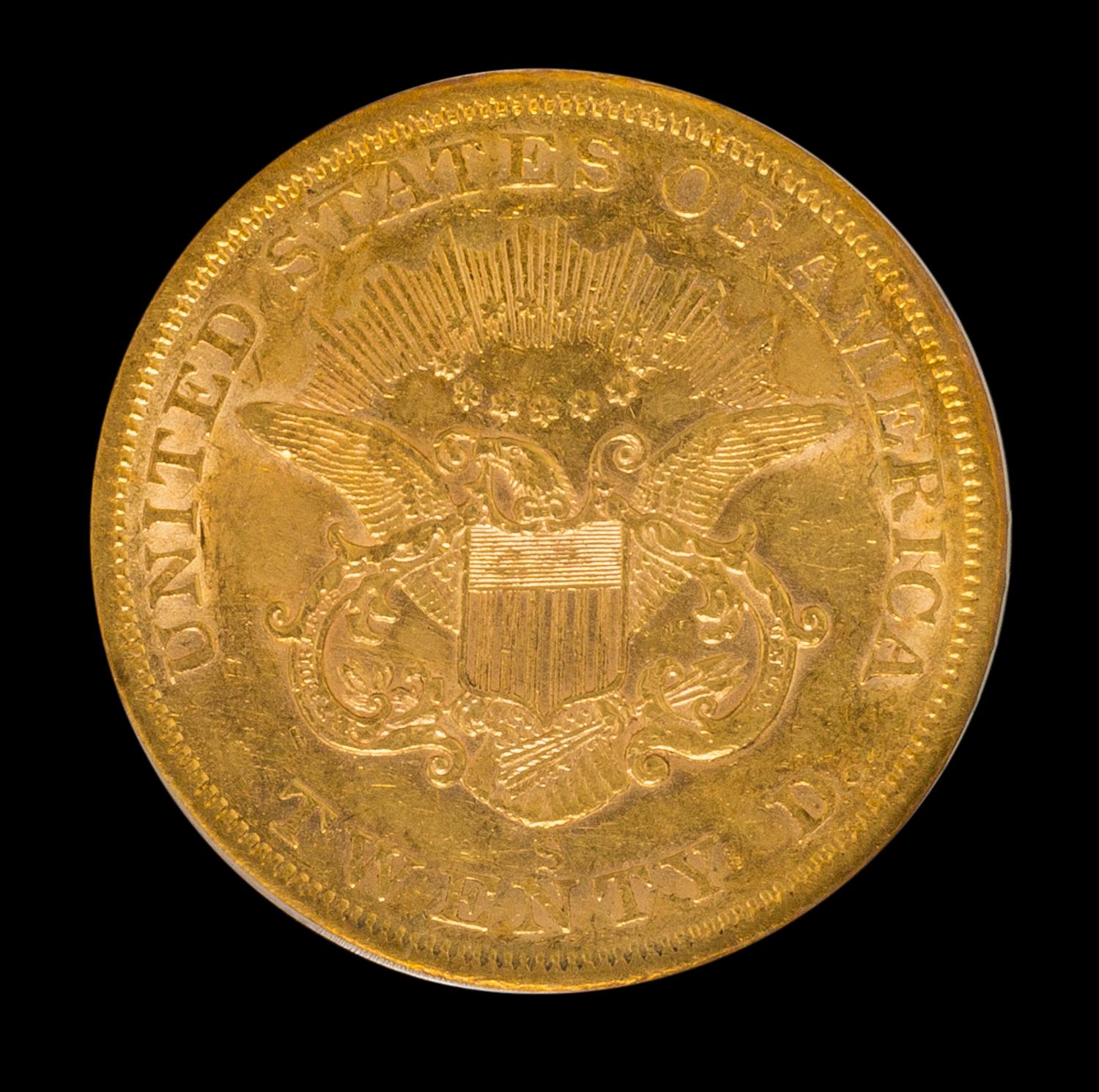A United States 1856-S Liberty Head $20 Gold Coin