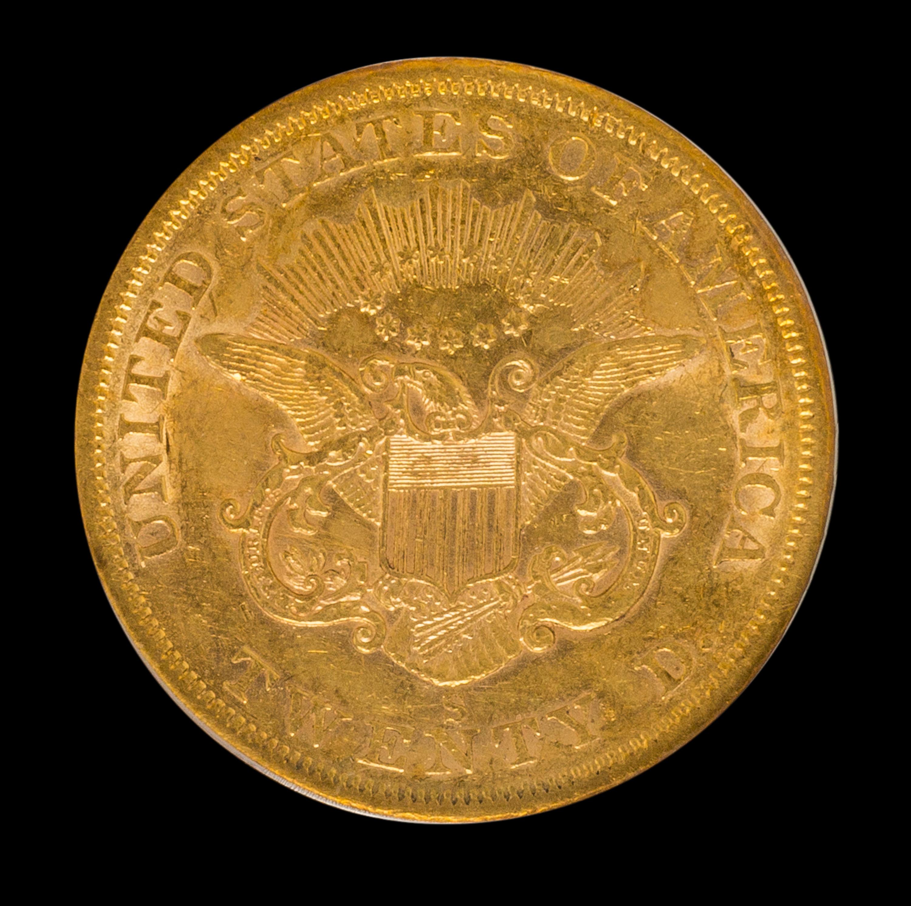 A United States 1856-S Liberty Head $20 Gold Coin
