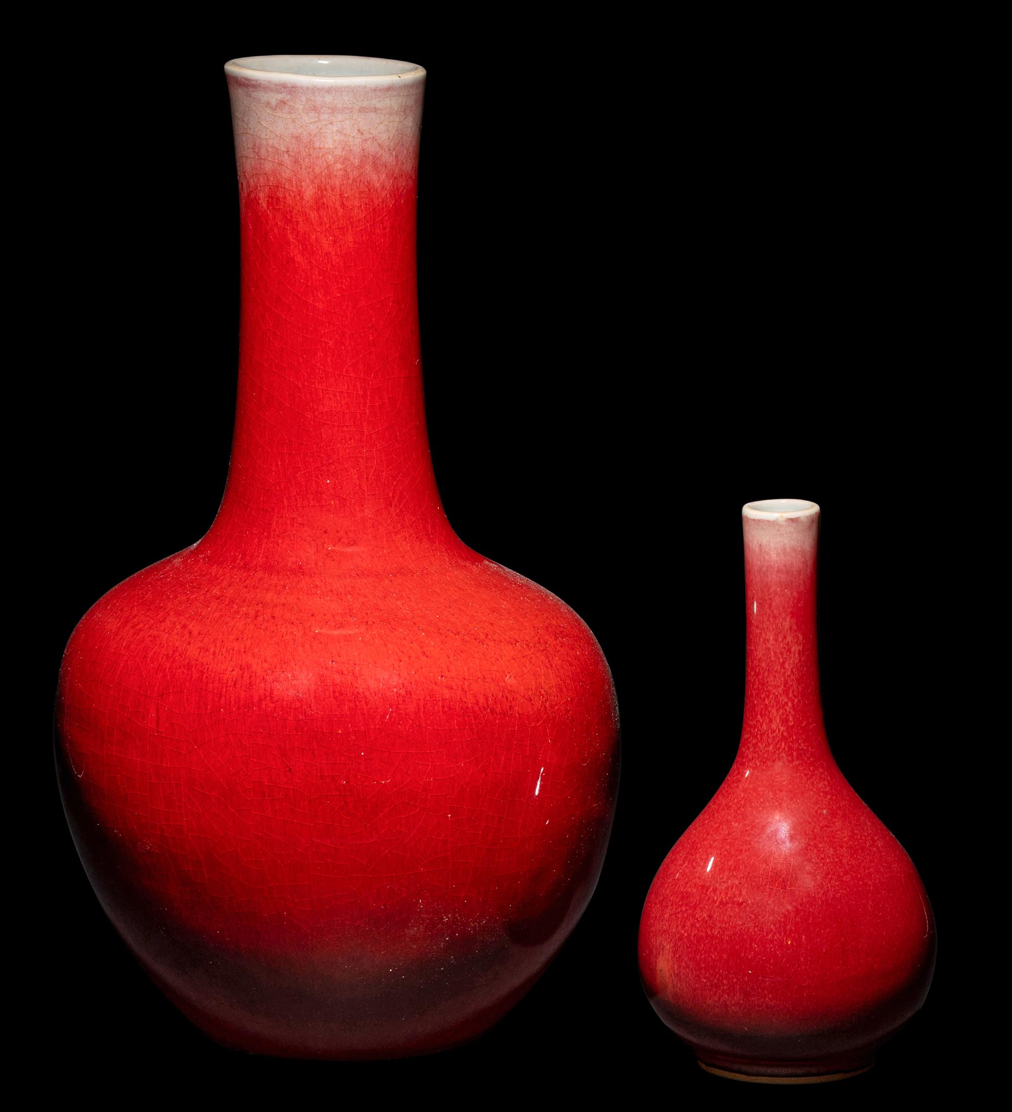 Two Sang-de-Boeuf Glazed Porcelain Vases