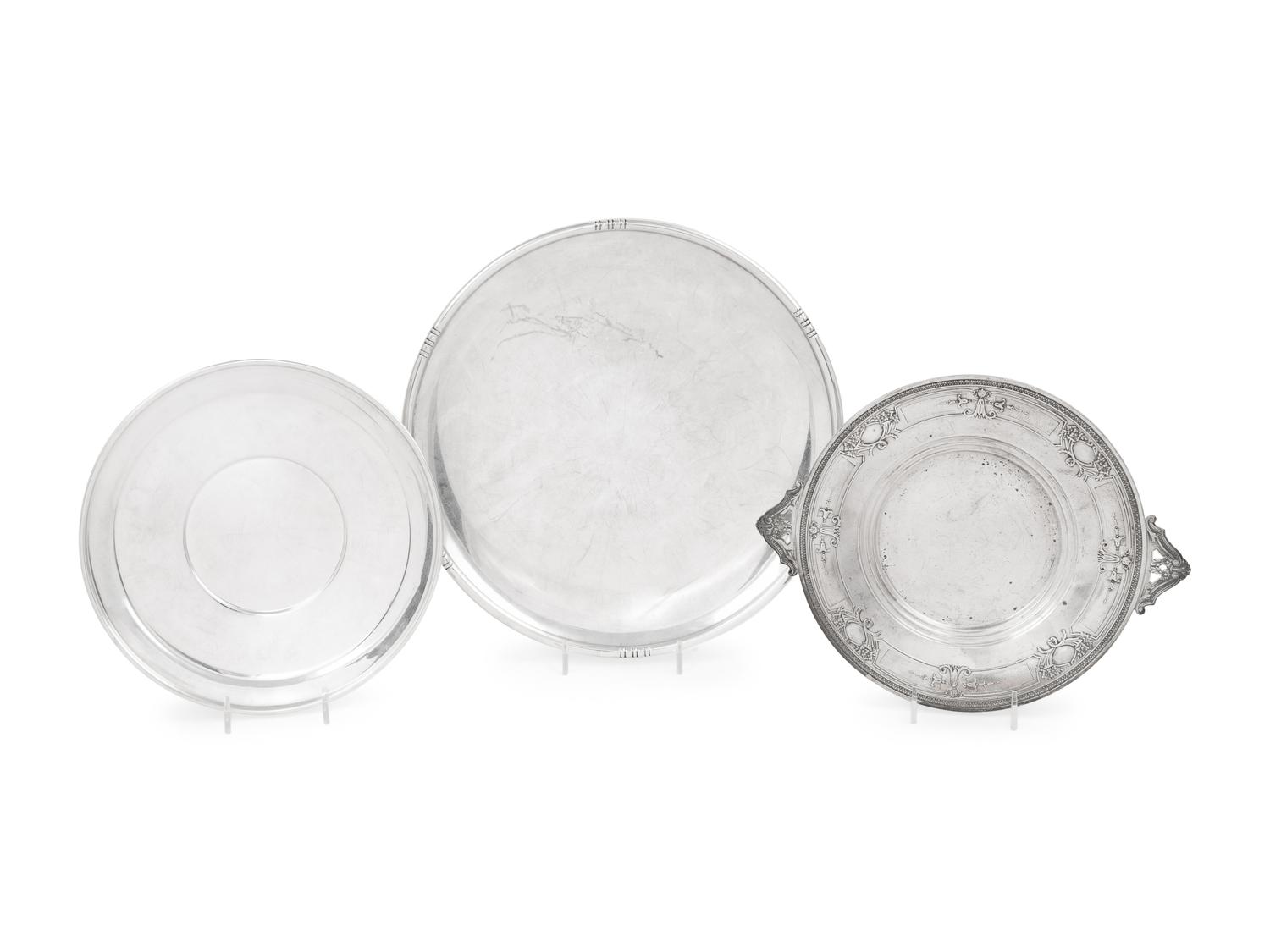 Seven American Silver Trays