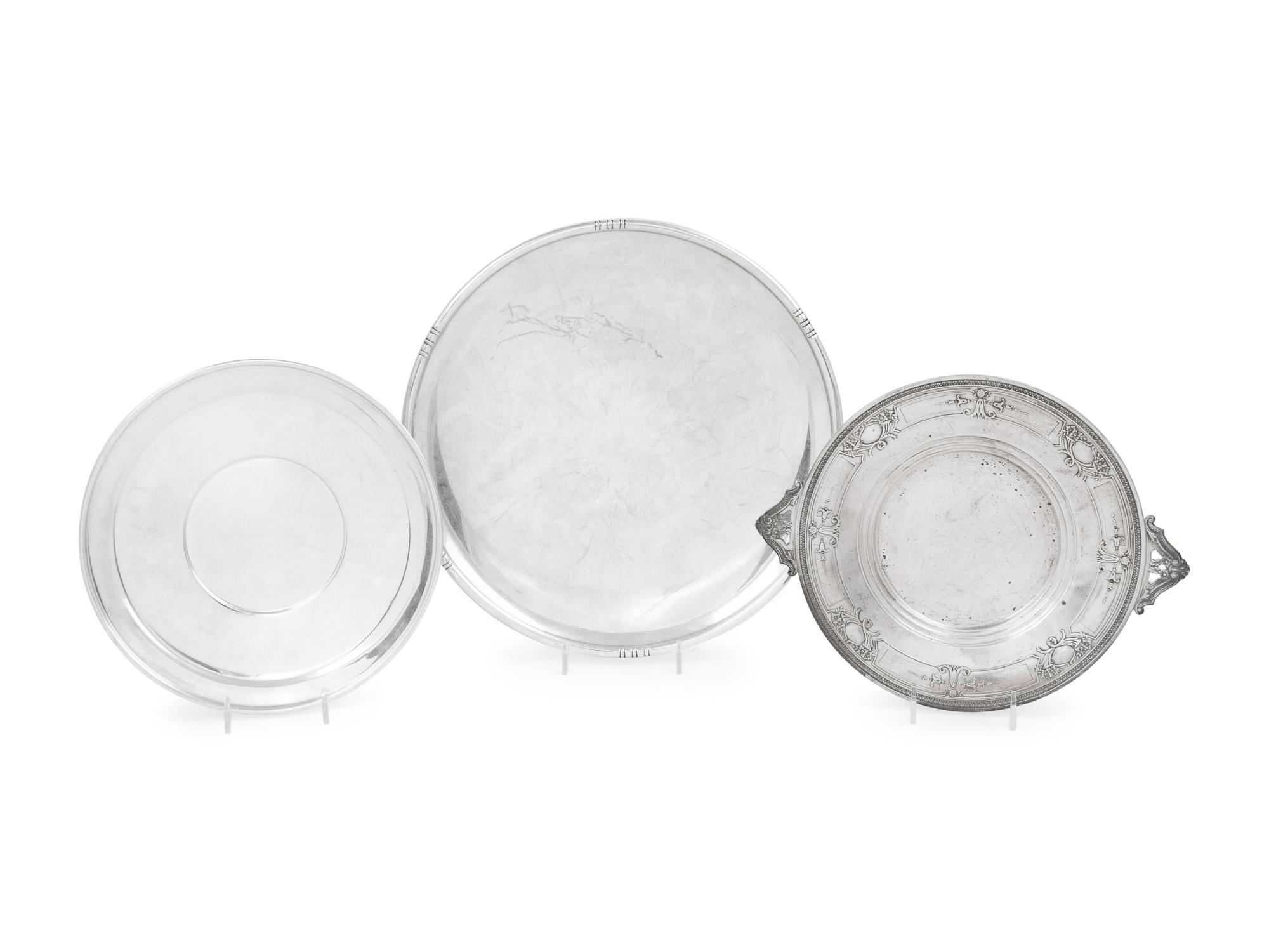 Seven American Silver Trays