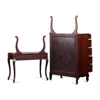 An Aesthetic Movement Mahogany, Inlay and Mother of Pearl Bedroom Set from Katherine Graham's Estate