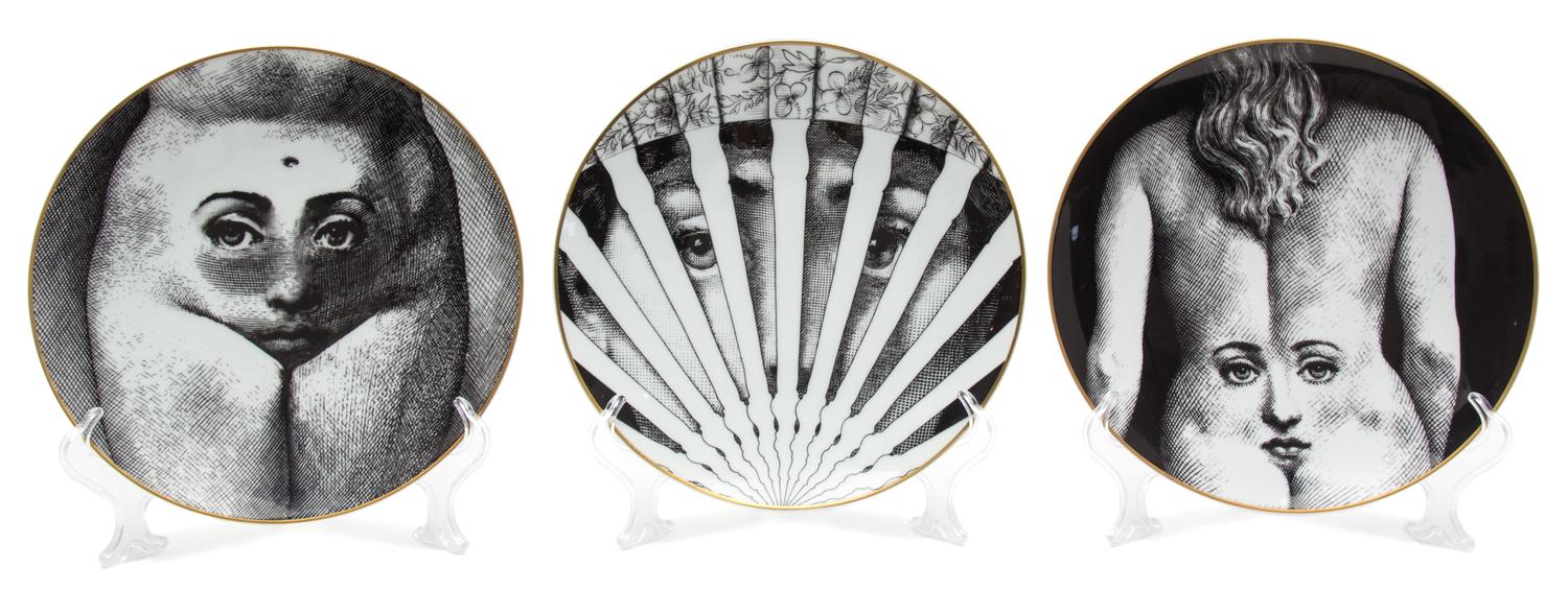 A Collection of Eight Rosenthal Fornasetti Plates Diameter 9 1/4 inches. — MID 20TH CENTURY
