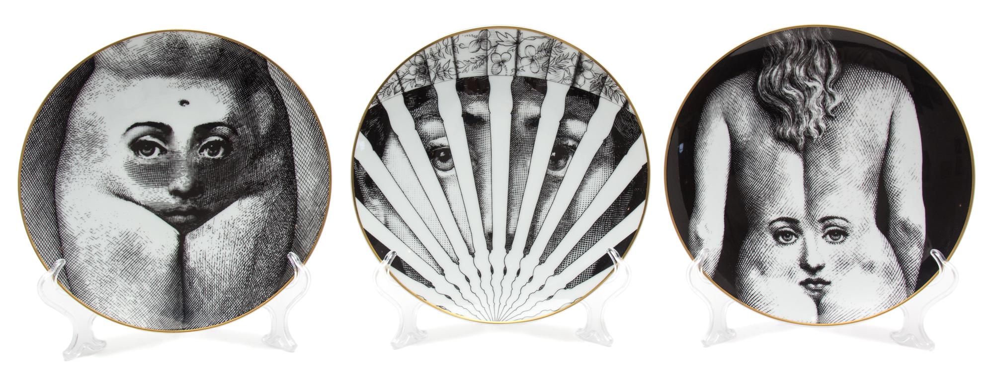 A Collection of Eight Rosenthal Fornasetti Plates Diameter 9 1/4 inches. — MID 20TH CENTURY