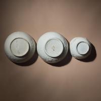 Three Large Chinese Blanc-de-Chine Molded Porcelain Bowls and Two Covers, Late 17th-18th Century — 清早期 德化白瓷模印花卉紋蓋碗三件