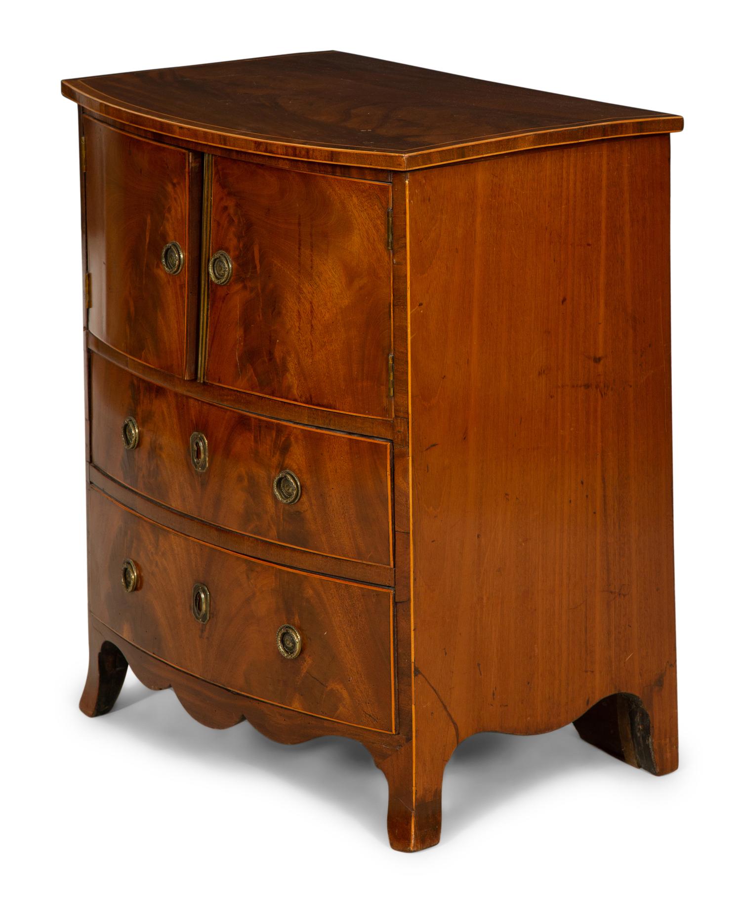 A Regency Style Mahogany Bow Front Side Cabinet
