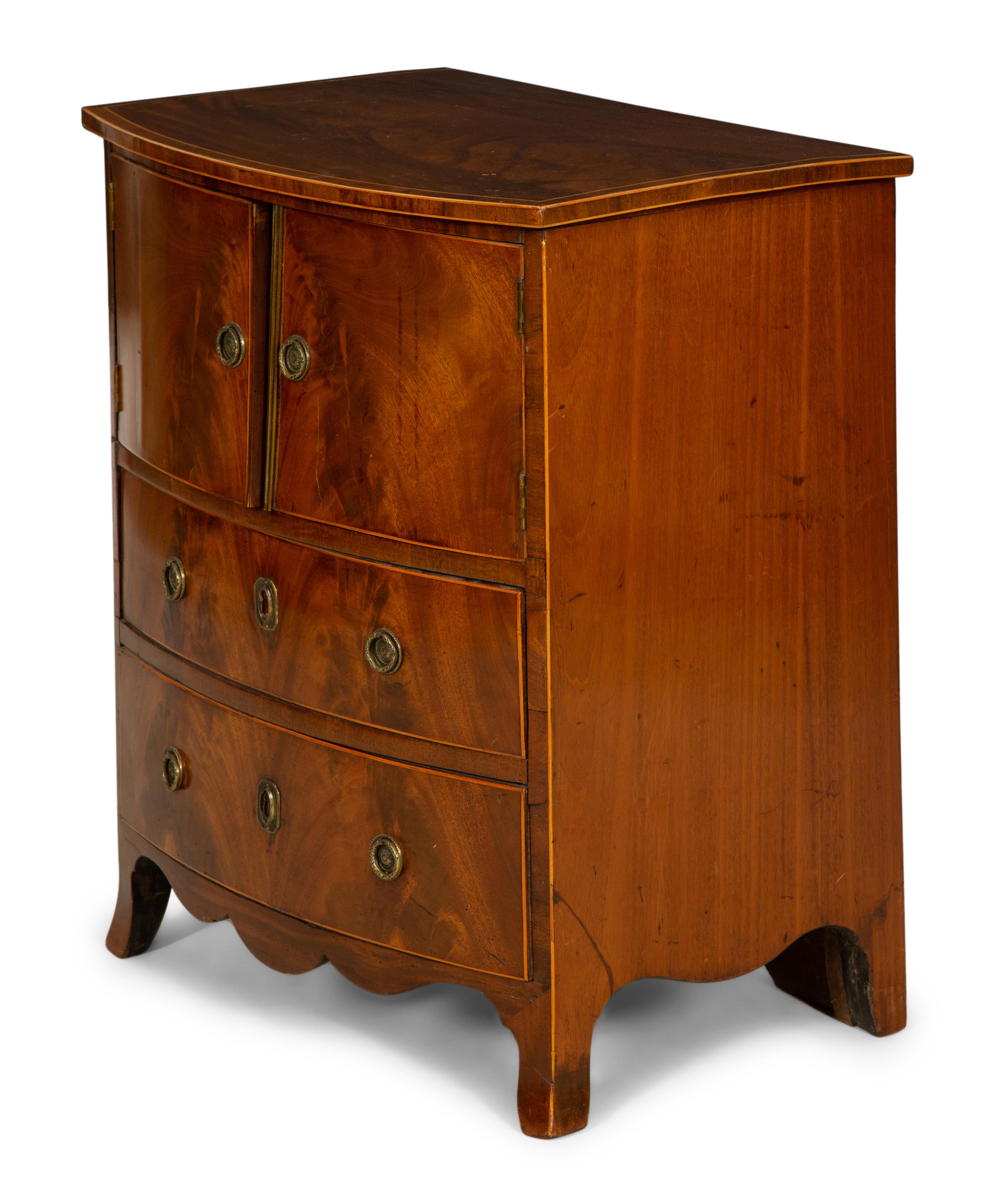A Regency Style Mahogany Bow Front Side Cabinet