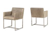 A Set of Six Contemporary Leather-Upholstered Armchairs