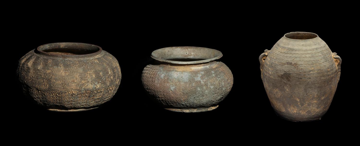 Three Chinese Grey Pottery Jars