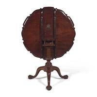 A Chippendale Carved Mahogany Tilt-Top Tea Table