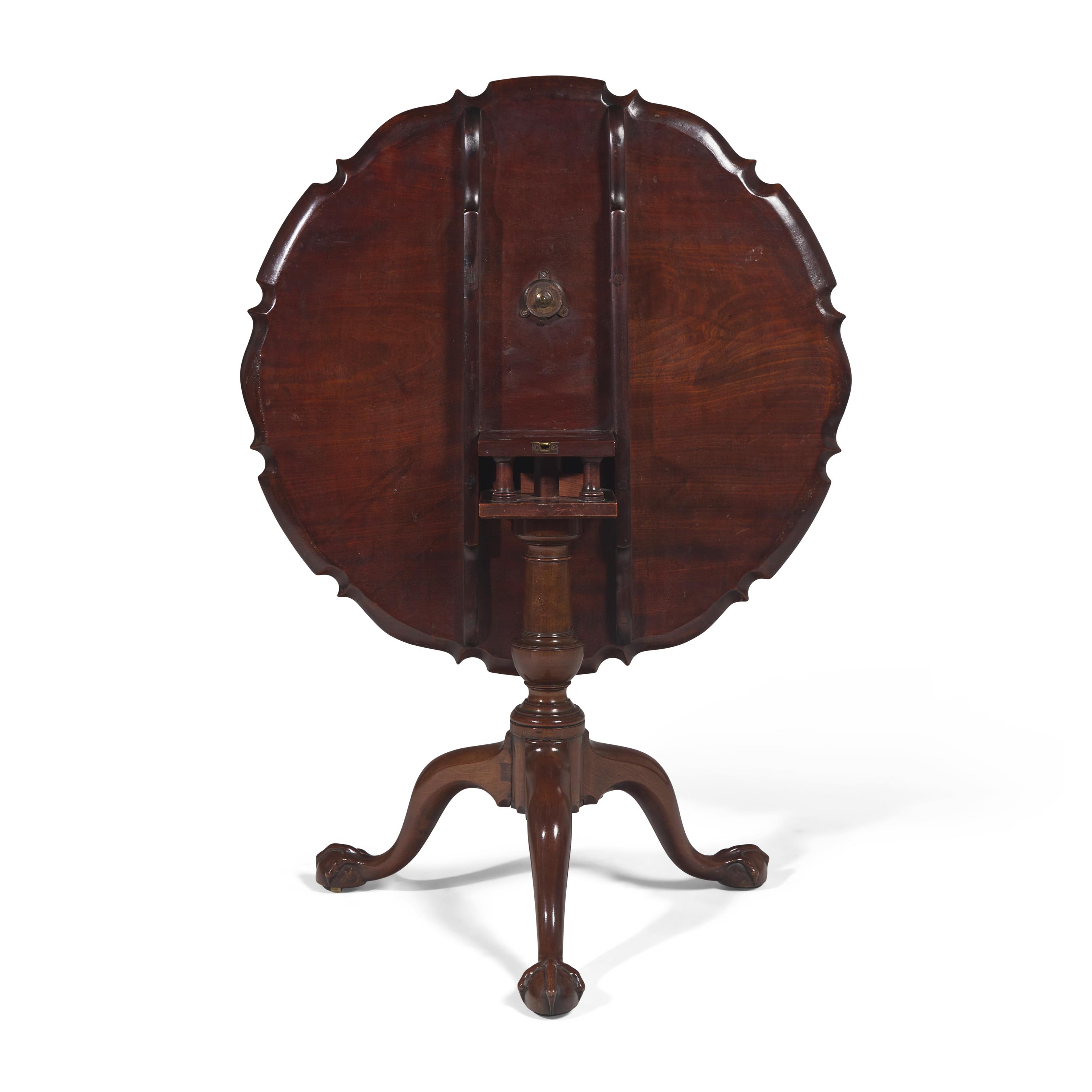 A Chippendale Carved Mahogany Tilt-Top Tea Table