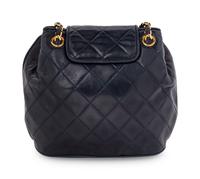 Chanel Navy Quilted Bag with Tassel, 1989-91