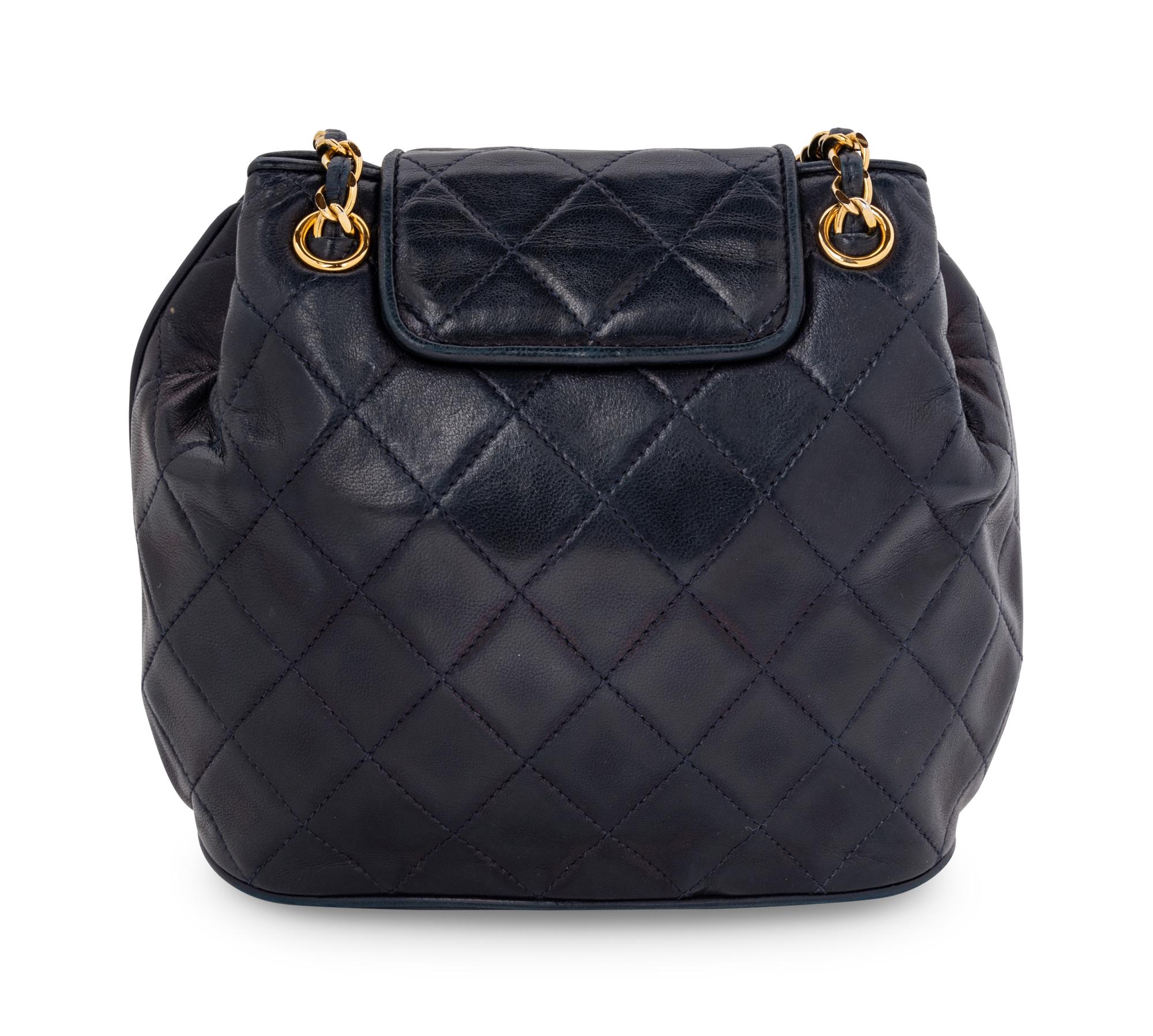 Chanel Navy Quilted Bag with Tassel, 1989-91