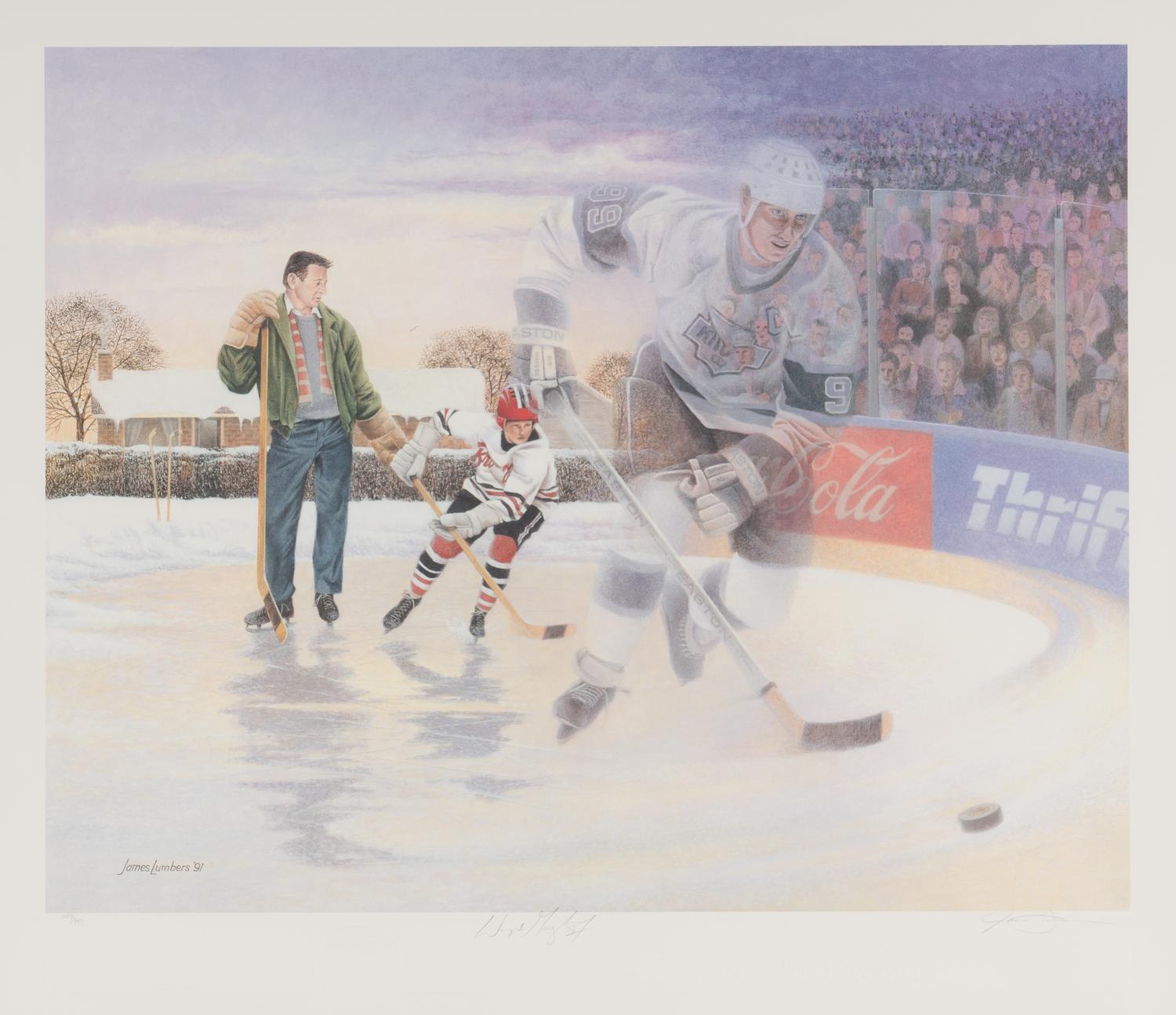A Large Group of Hockey Hall of Fame Signed Artworks Including Wayne Gretzky and Mario Lemieux