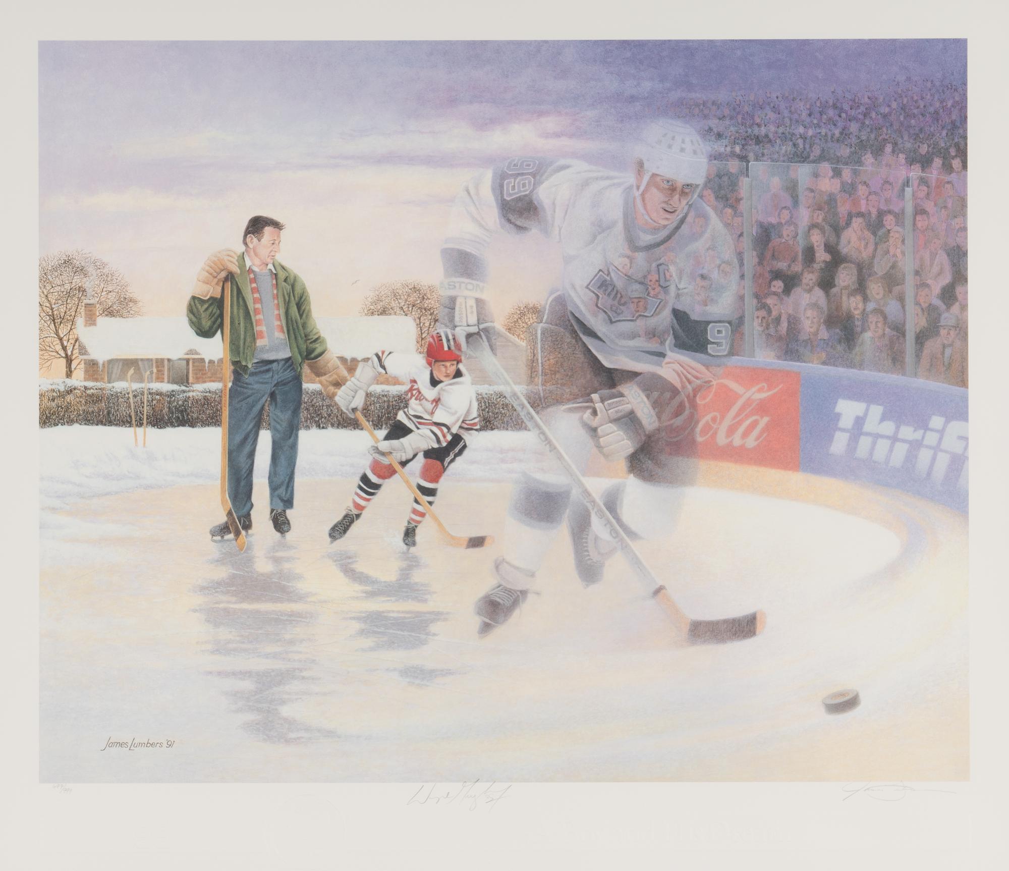 A Large Group of Hockey Hall of Fame Signed Artworks Including Wayne Gretzky and Mario Lemieux