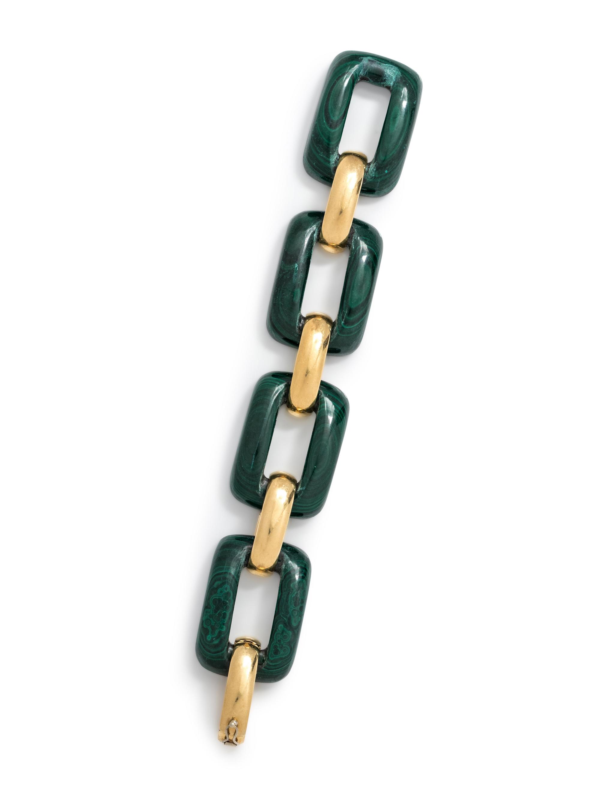 MALACHITE AND YELLOW GOLD BRACELET