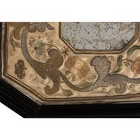An English Metallic Stumpwork Embroidered Framed Mirror