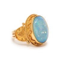 LUNA FELIX GOLDSMITH, YELLOW GOLD AND OPAL RING