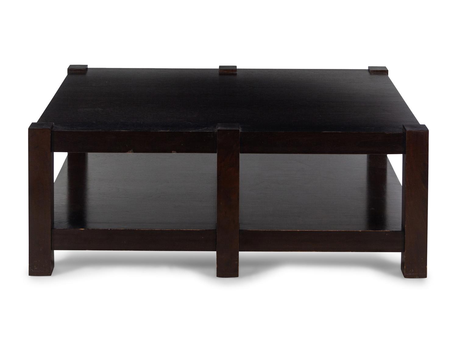 A Eurocraft Furniture Inc. Custom Stained Oak Low Table