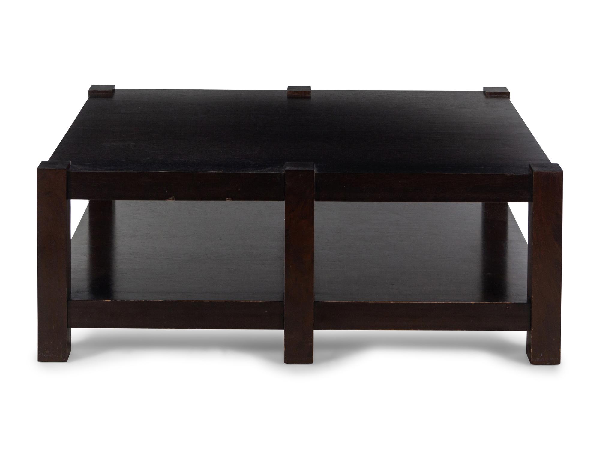 A Eurocraft Furniture Inc. Custom Stained Oak Low Table