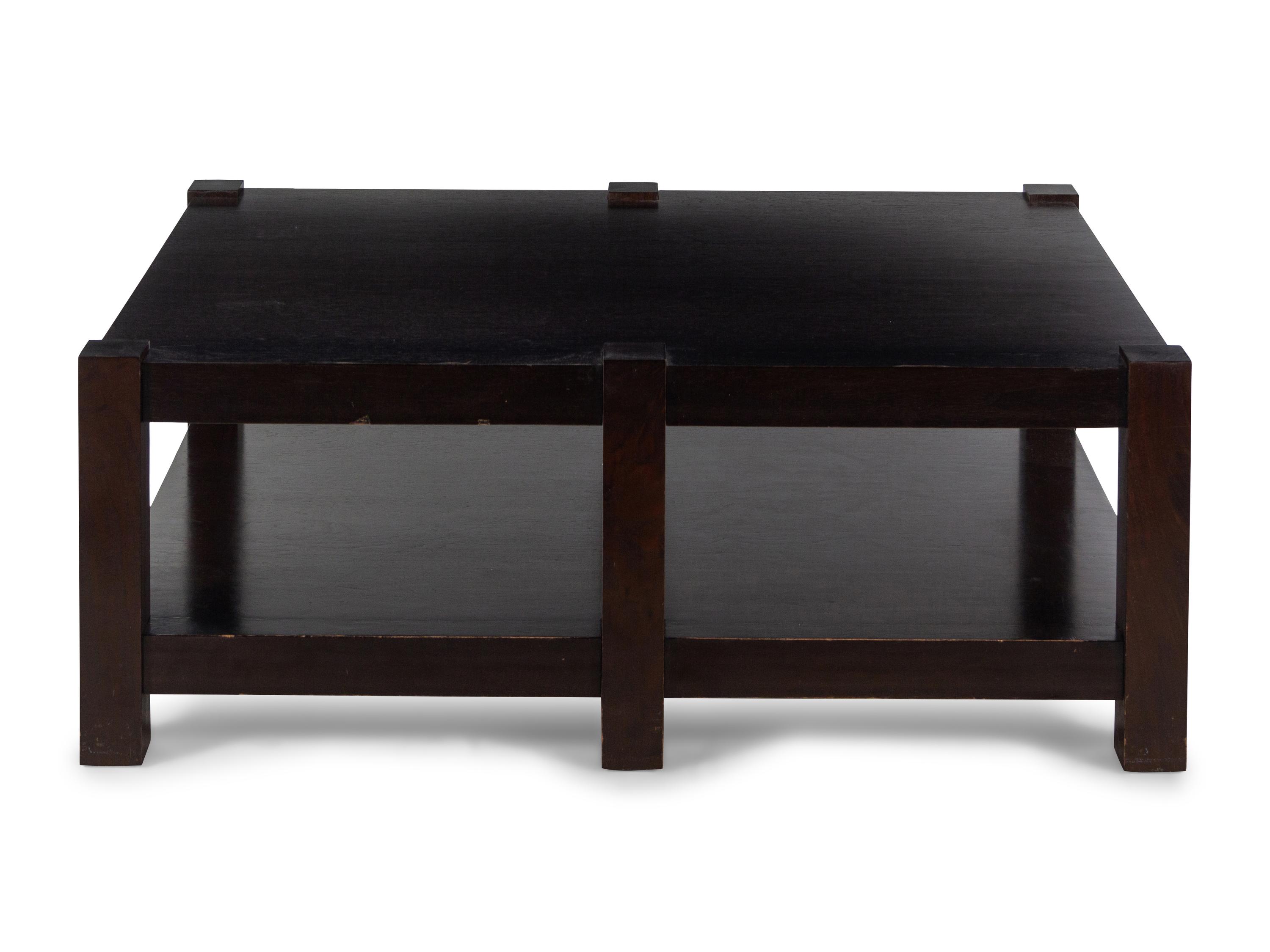 A Eurocraft Furniture Inc. Custom Stained Oak Low Table