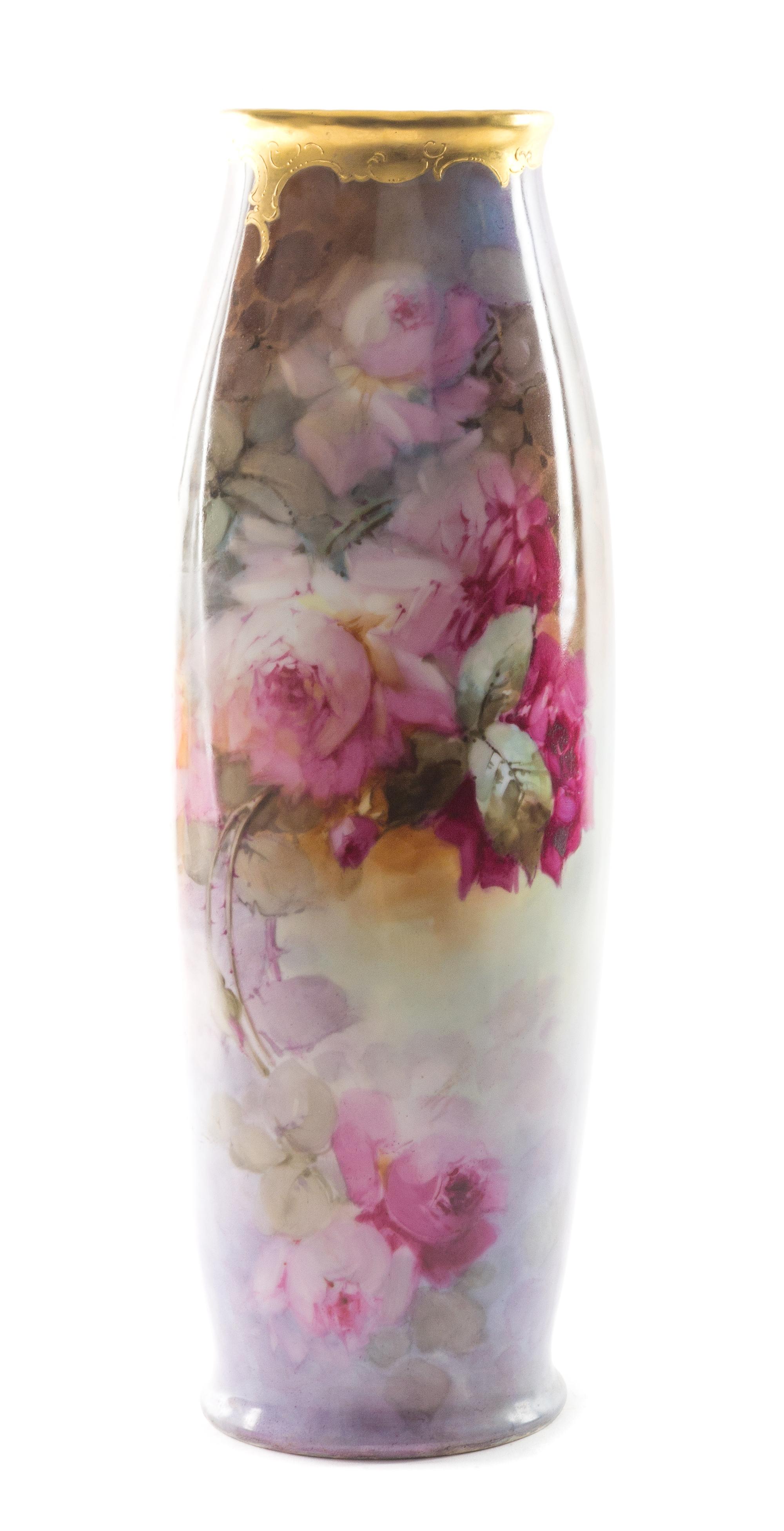 A Limoges Porcelain Vase Height 22 inches. — TRESSEMANES & VOGT