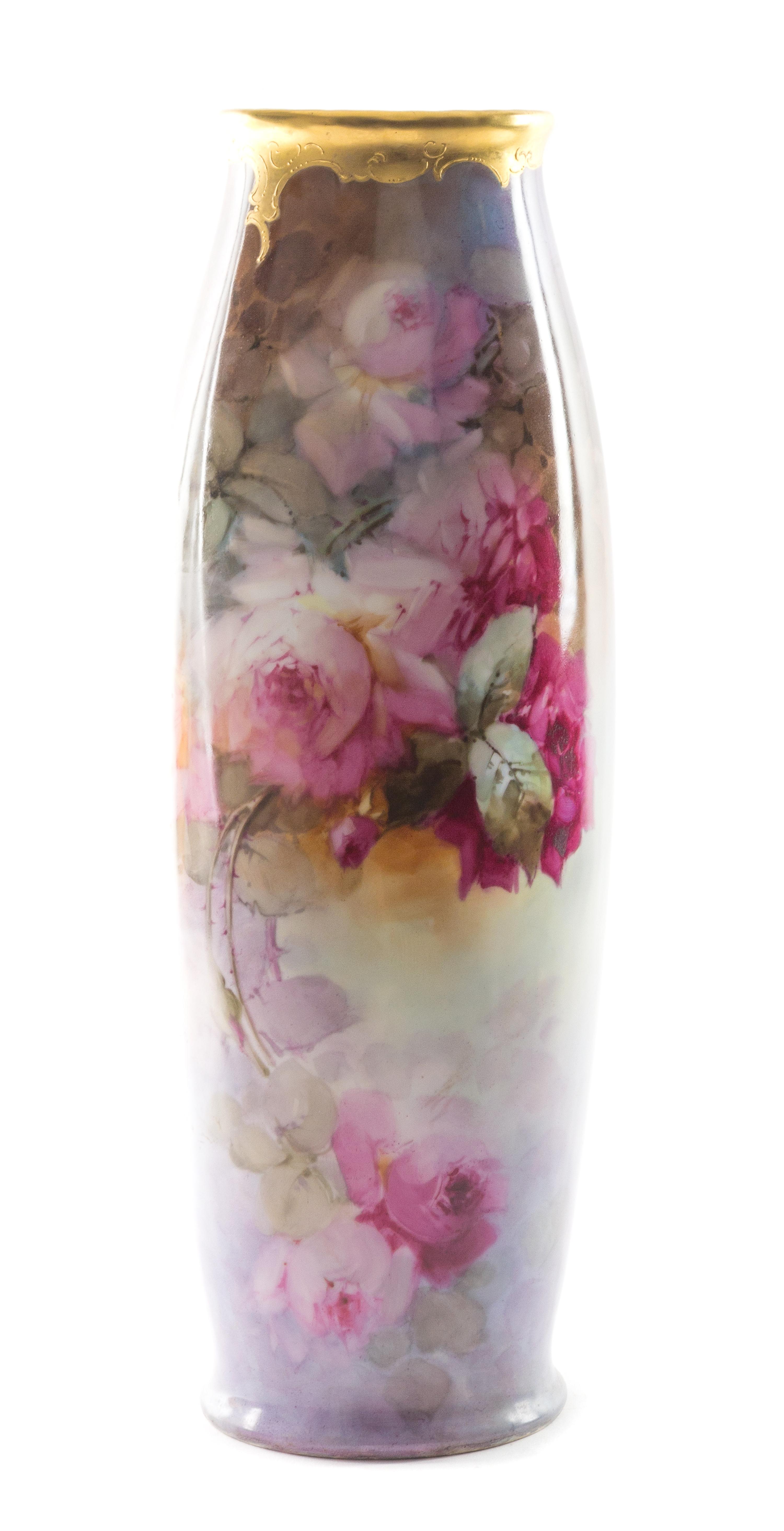 A Limoges Porcelain Vase Height 22 inches. — TRESSEMANES & VOGT