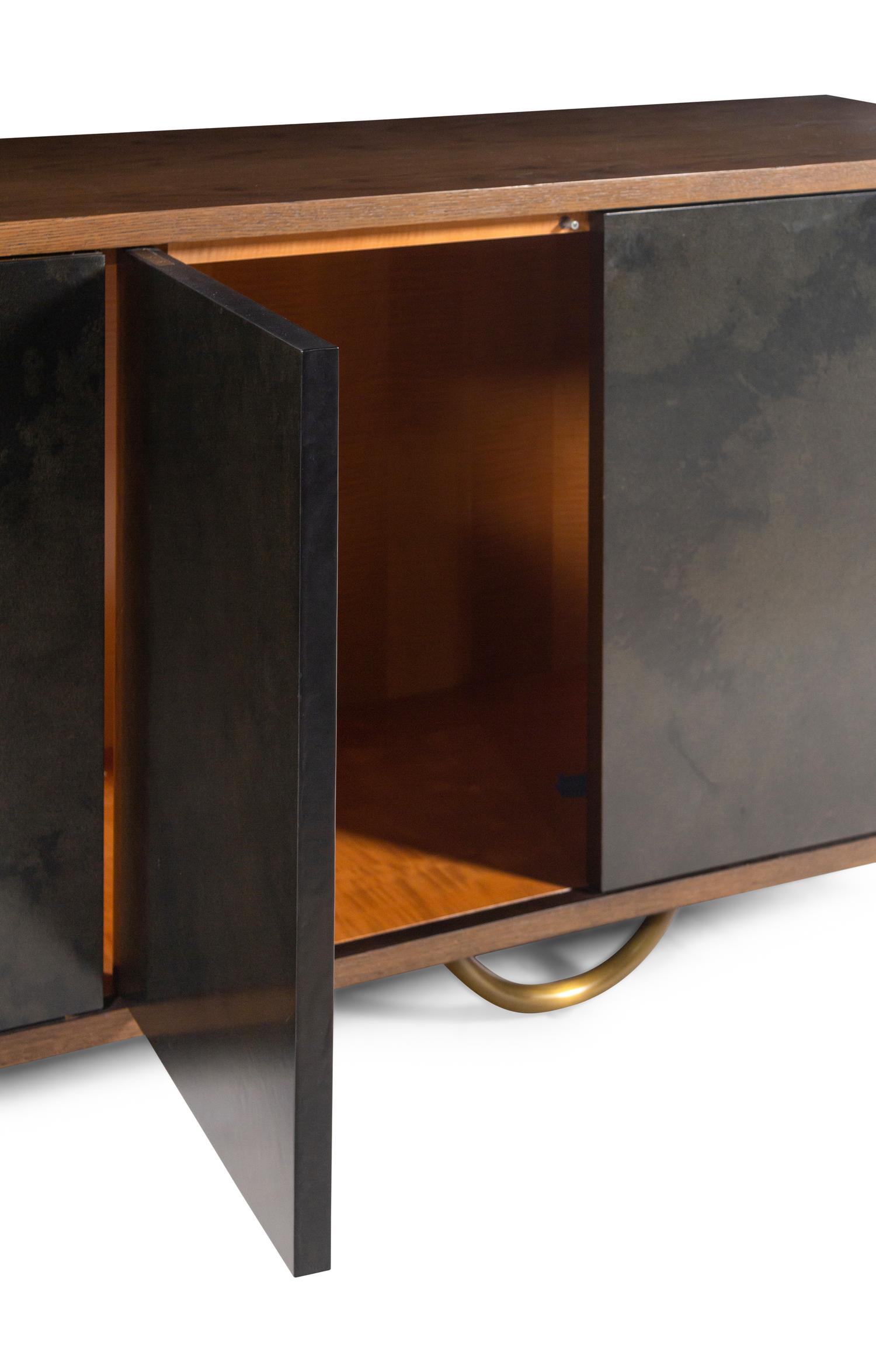 A Julian Chichester Oak and Parchment Danish Cabinet