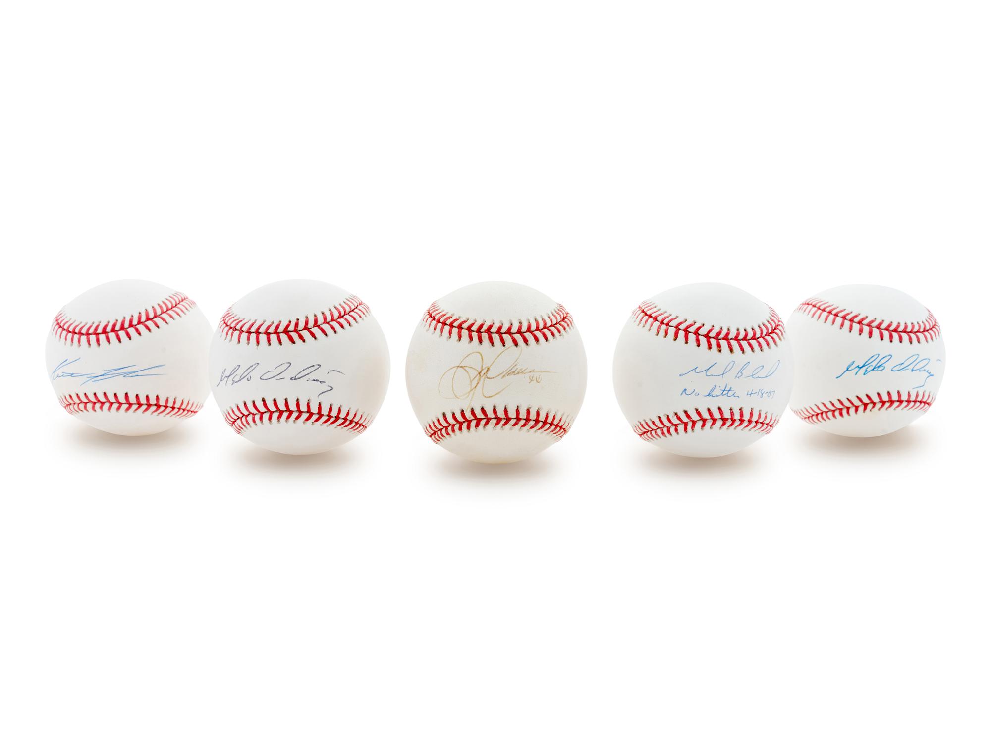 A Group of Five Signed Baseballs,