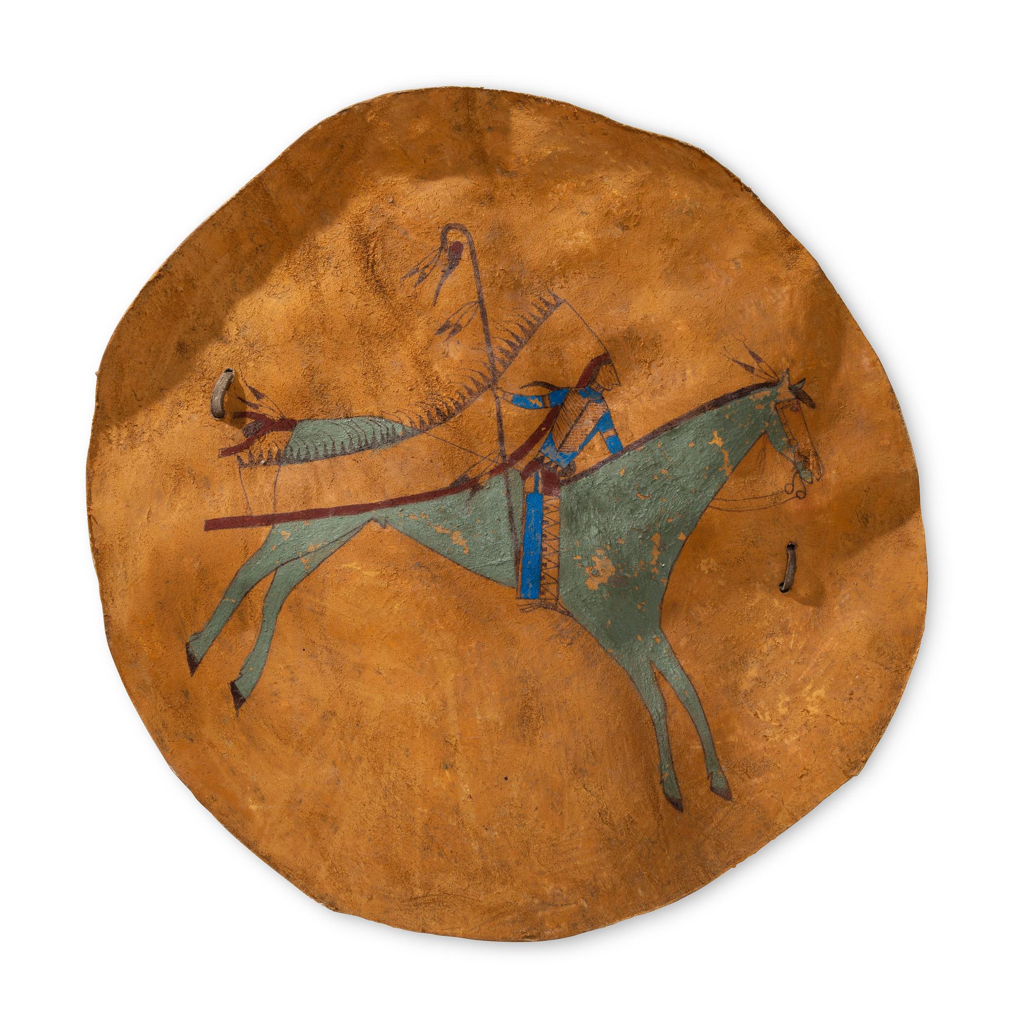 Plains Painted Hide Shield