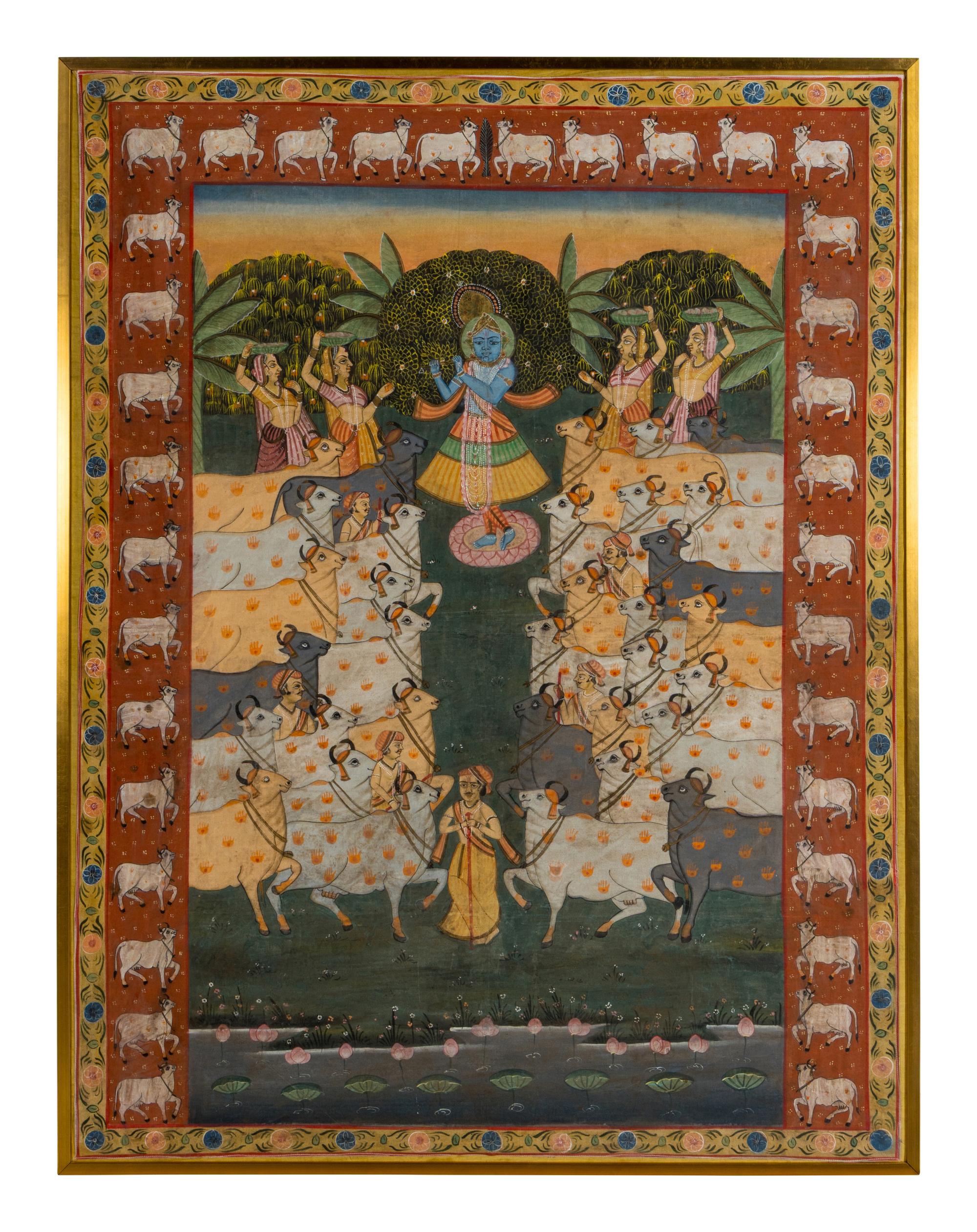 Two Indian Pichwais, Second Half of 20th Century