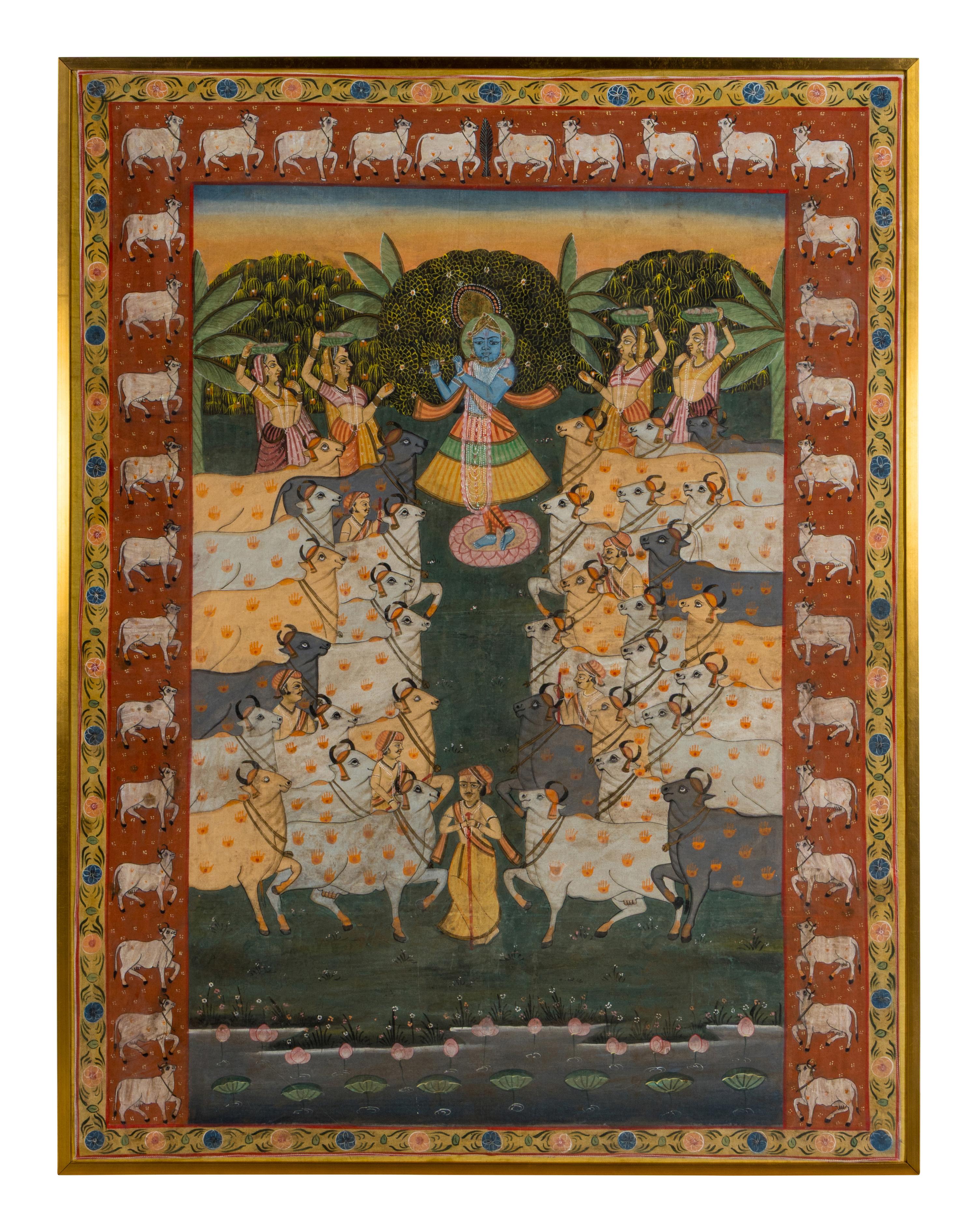 Two Indian Pichwais, Second Half of 20th Century