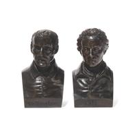 Pierre Joseph Chardigny (French, 1794-1866), Two Bronze Busts Depicting William Pitt the Younger and the Duke of Wellington