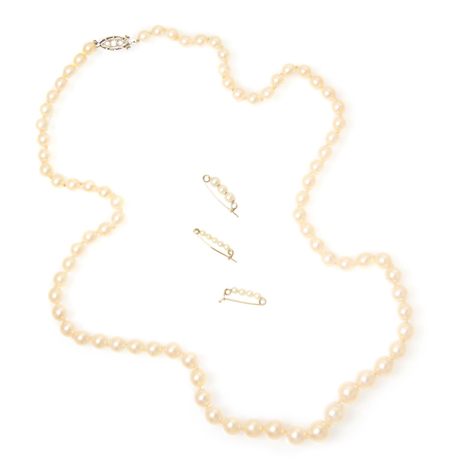 A Collection of Gold, Cultured Pearl and Diamond Jewelry,