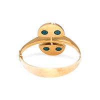 MODERNIST, YELLOW GOLD AND BLUE HARDSTONE BANGLE BRACELET