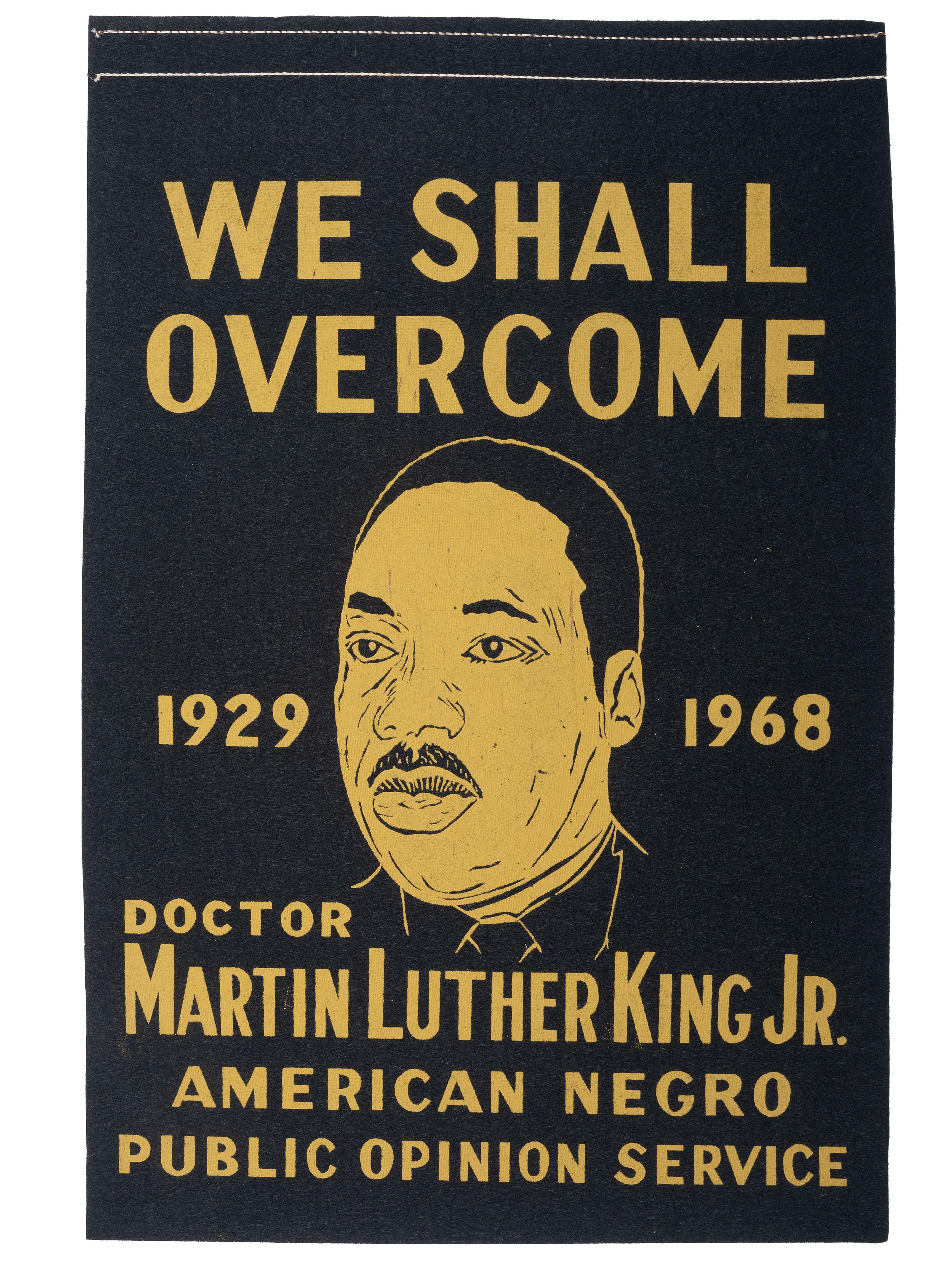 [CIVIL RIGHTS]. Double-sided memorial banner featuring Martin Luther King, Jr., and John F. Kennedy.