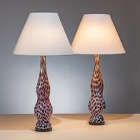 Attributed to Ermanno Toso for Fratelli Toso (Italian, 1903–1973) — Pair of Murrina Table Lamps
