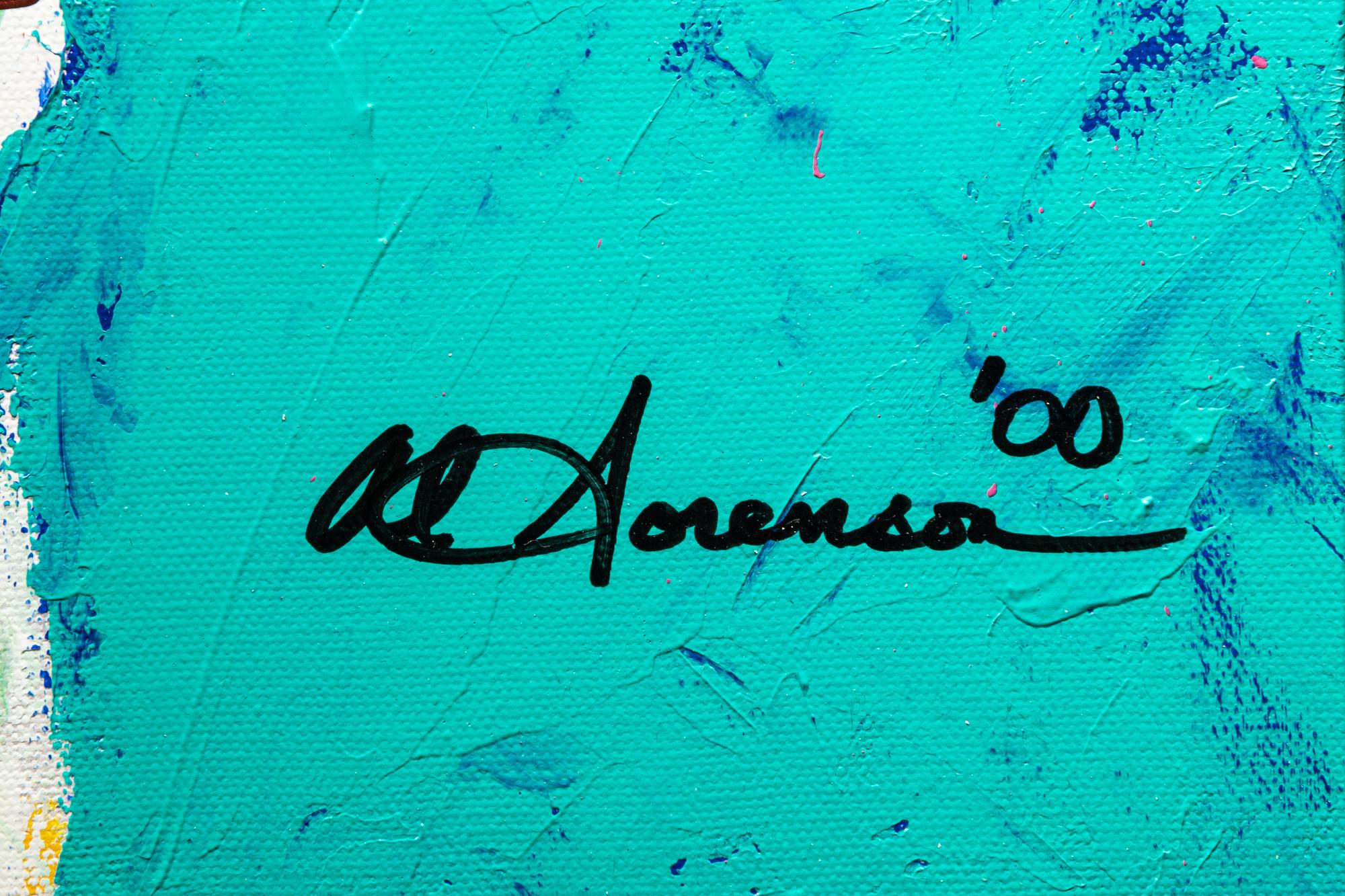A Michael Jordan Chicago Bulls Signed Autograph Original Al Sorenson Painting (Upper Deck Authenticated)