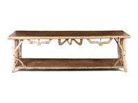 An Adirondack Style Birch and Oak Console Table