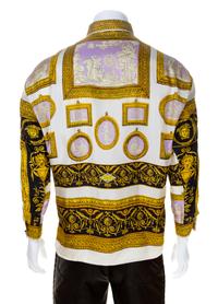 A Gianni Versace Silk Atelier Print Shirt, Size 46.