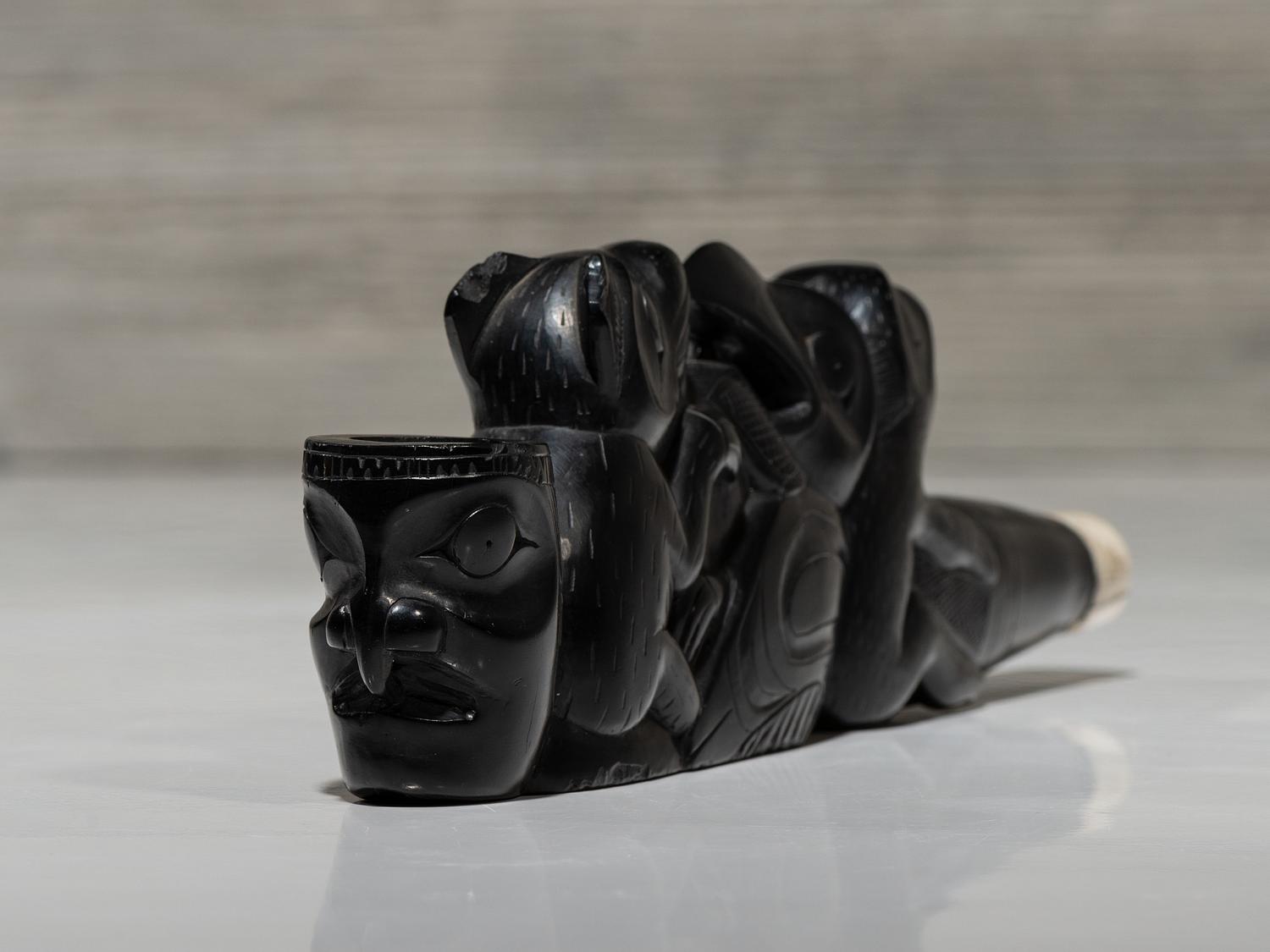 Haida Carved Argillite Pipe