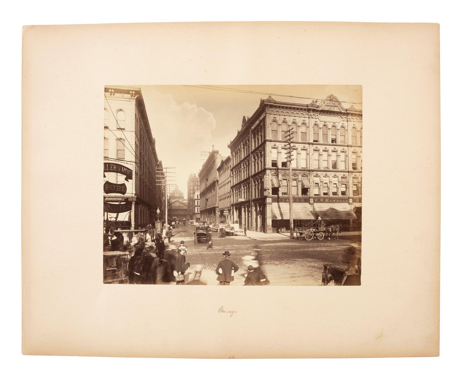 Chicago GRABILL, photographer. In Lincoln Park, Chicago, Hussars and Grant Monument. Chicago: P. & V. Co., ca 1893. [ With: ] Chicago street scene.