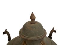 An Empire Style Tole Peint and Iron Brazier with Flame Finial