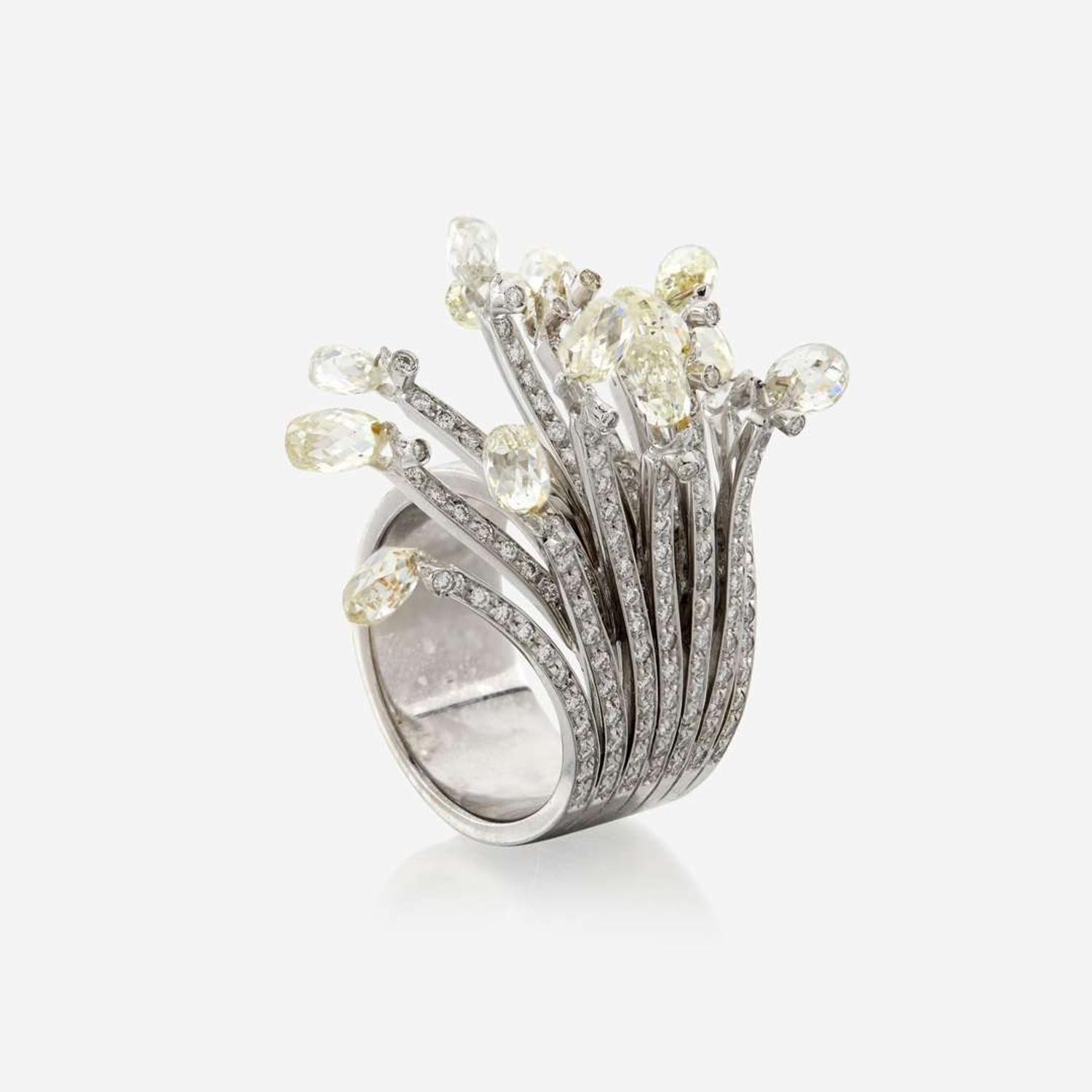 A white gold diamond ring, Guiseppe Giacomello, Chuang Yu