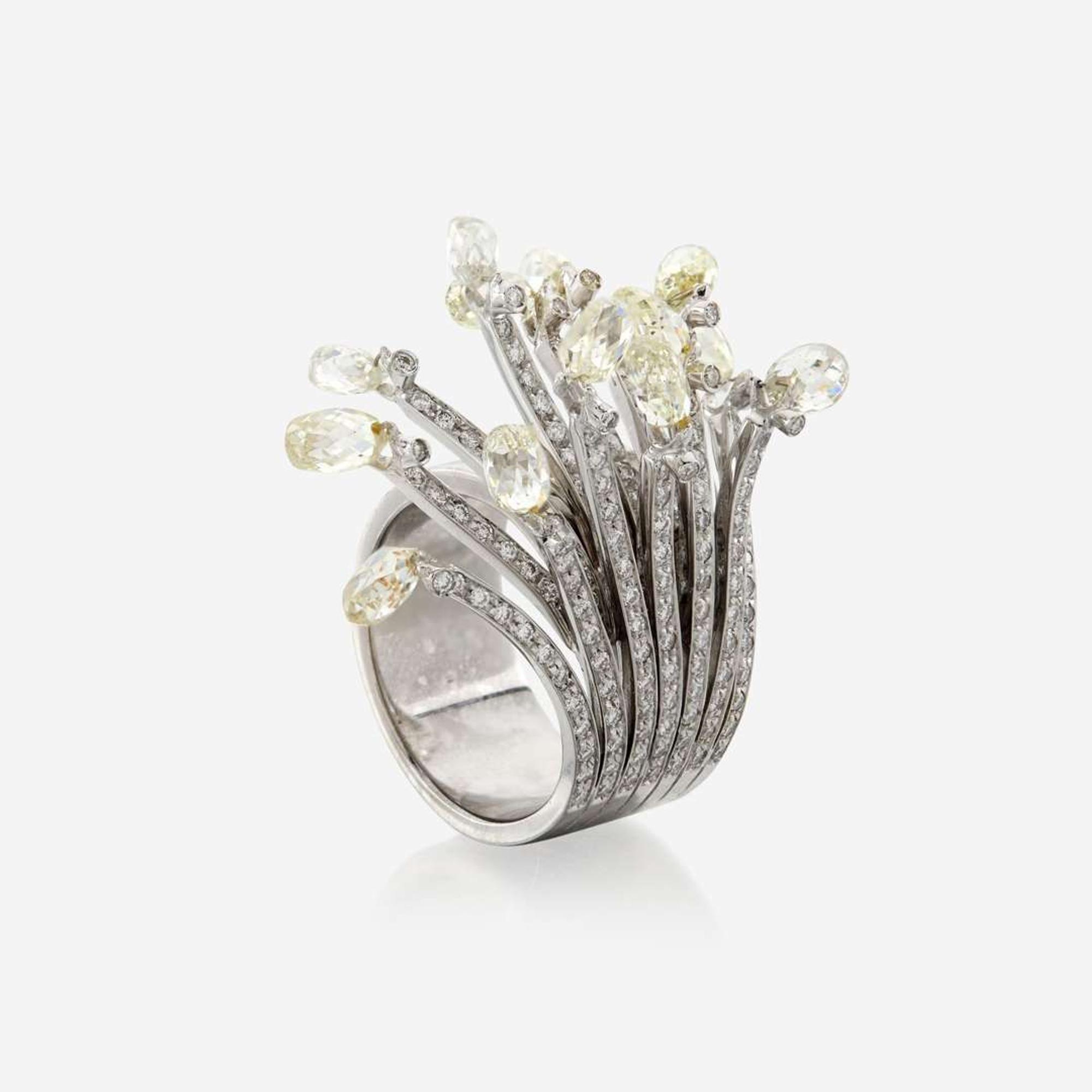 A white gold diamond ring, Guiseppe Giacomello, Chuang Yu
