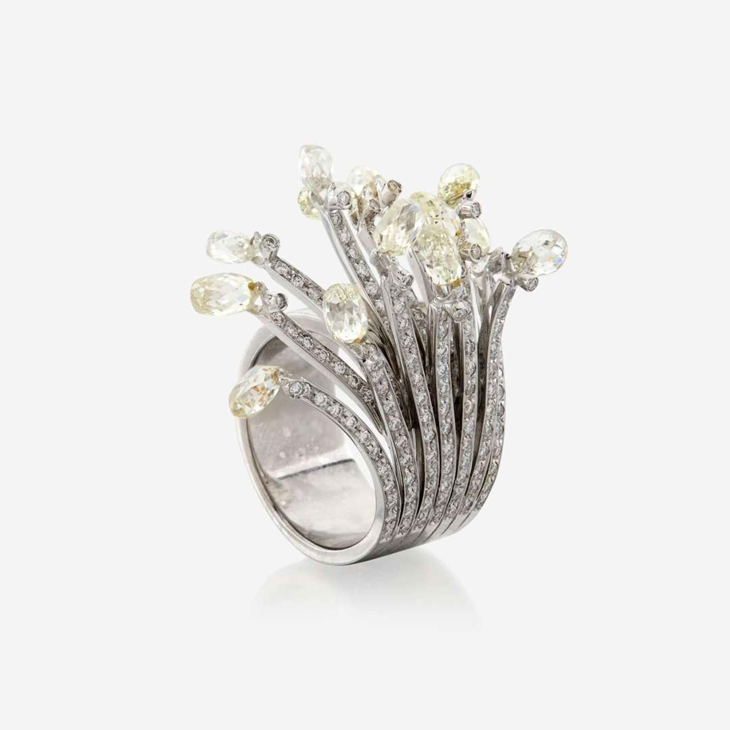 A white gold diamond ring, Guiseppe Giacomello, Chuang Yu