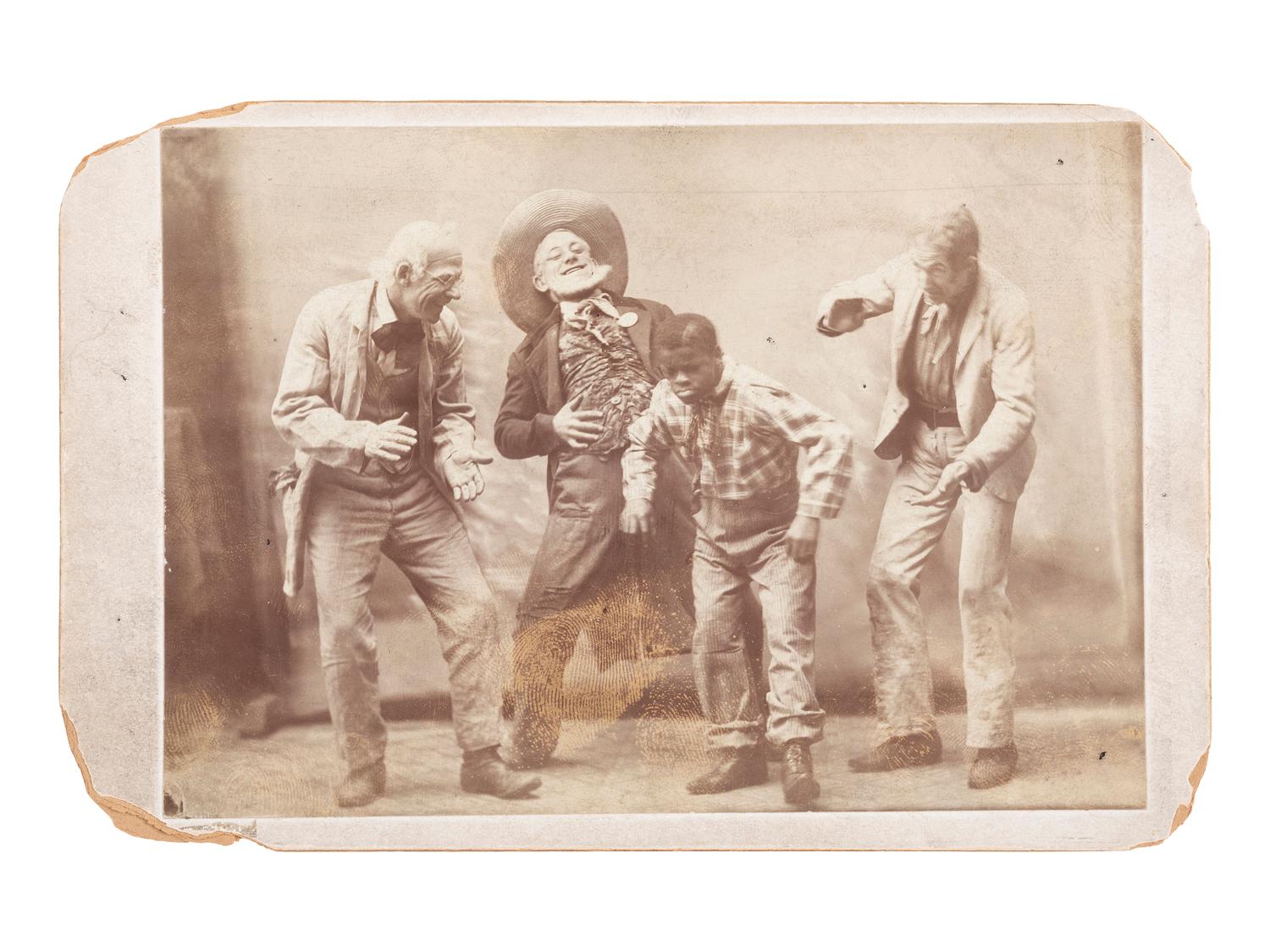 [EARLY PHOTOGRAPHY]. Cabinet card ft. a young man resembling "Blind Tom" Wiggins dancing.